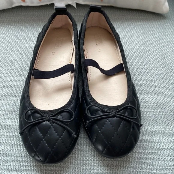 Zara Shoes Nwot Zara Kids Size Us 135 Black Quilted Ballet